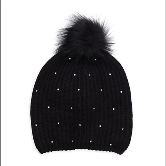 CAROLYN ROWAN COLLECTION Faux Fur Pom-Pom & Embellished Knit Beanie - Picture 2 of 10